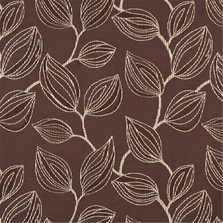 Designer Fabrics 54 in. Wide Brown And White- Large Leaves Contemporary Upholstery Fabric K0029A